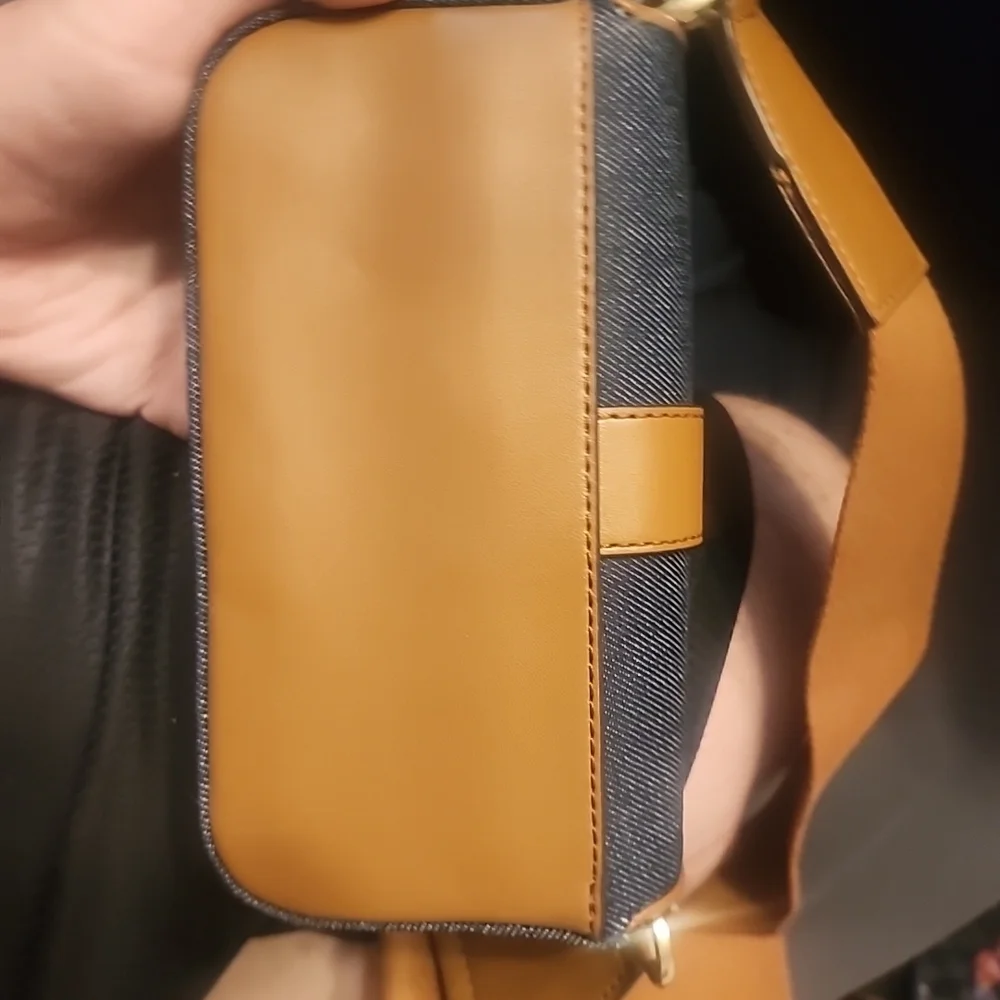 Michael Kors Denim and Tan Leather Crossbody Bag - Blue - Picture 5 of 8